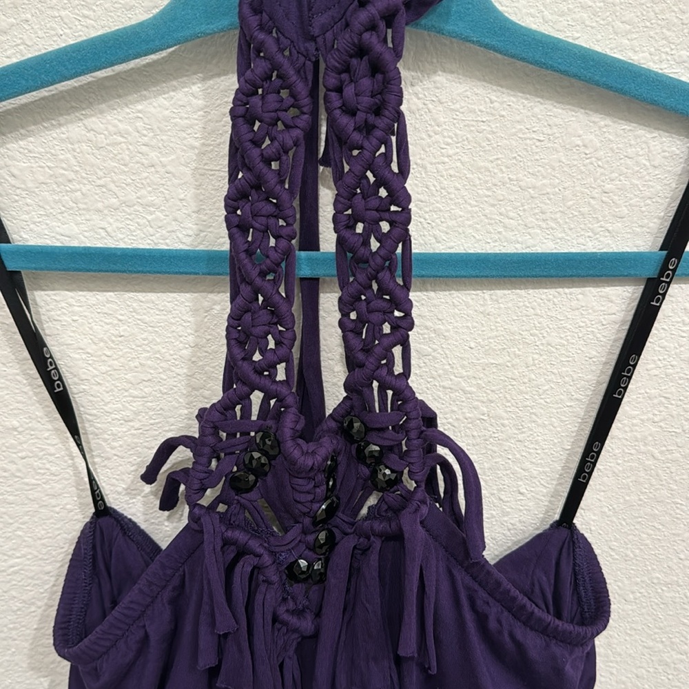 Bebe Royal Purple Halter Top - M